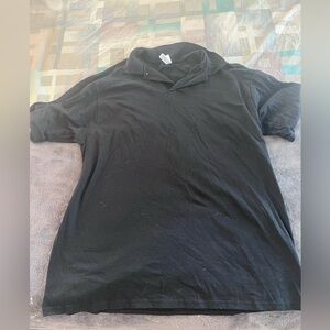 Men’s Jerzees Plain Black collared short sleeve shirt size XL